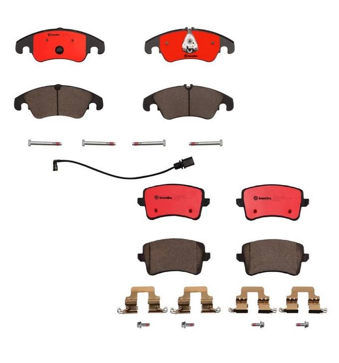 Audi Brembo Brake Kit - Pads Front and Rear (Ceramic) 8R0698151A - Brembo 1555470KIT